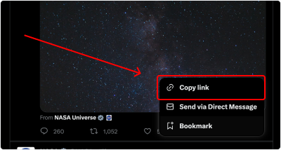 You can also copy the tweet link from the drop-down menu next to the Follow button. This method is just as reliable for getting your Twitter MP3 download.